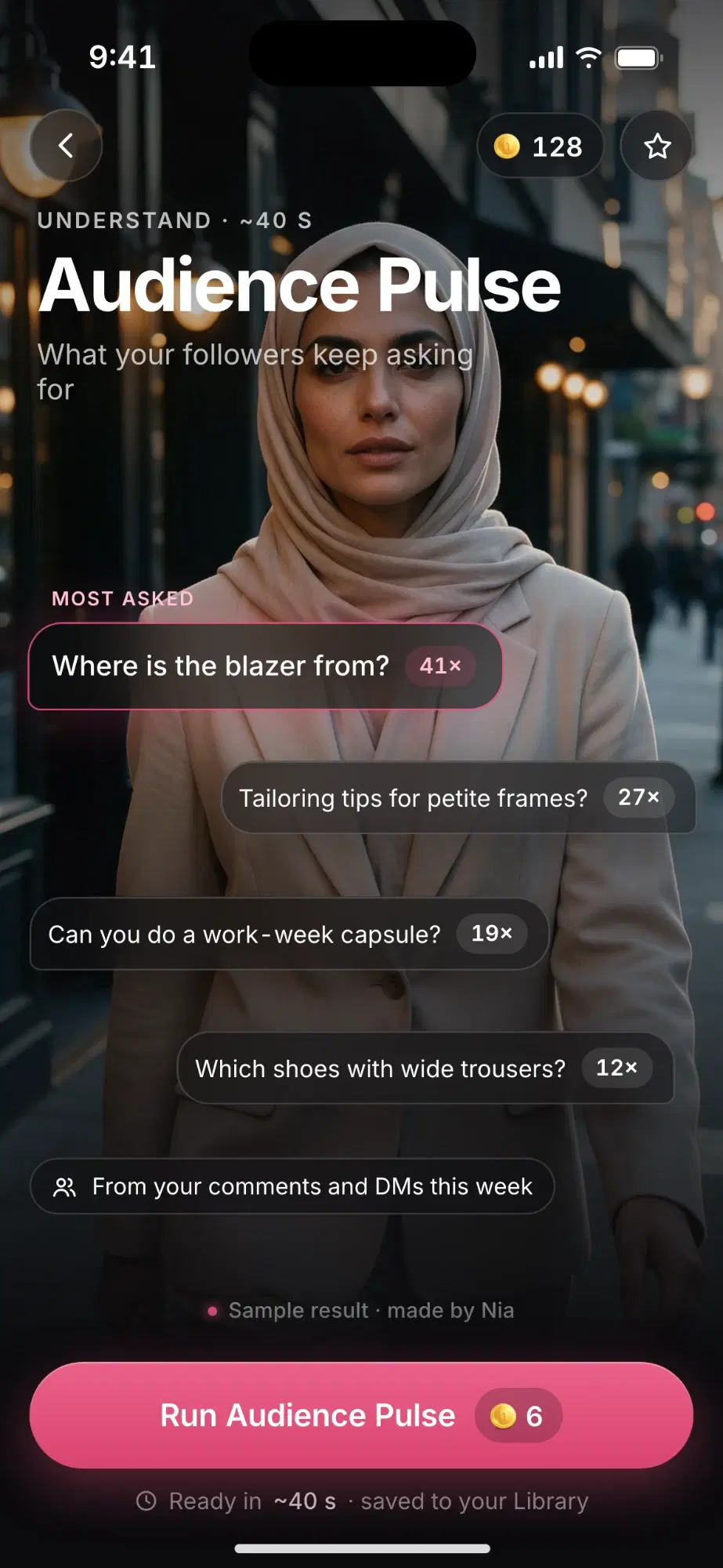 Nia Audience Pulse: the questions a creator’s followers ask most